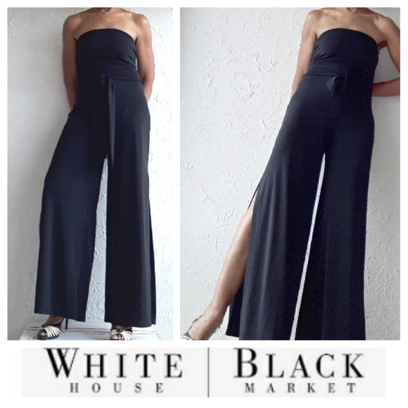 White House Black Market Pants - White House Black Market Black Jumpsuit w/Slits